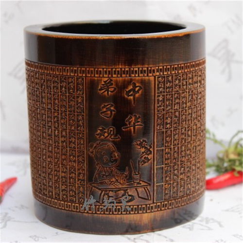 仿古竹雕刻笔筒 文房雅韵与个性礼品的完美融合